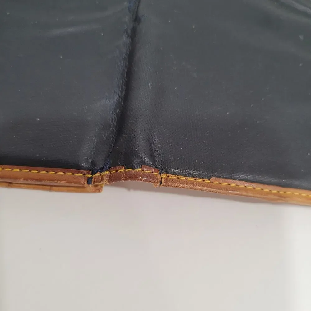 Hunting World Black Tan Wallet Long Checkbook Card Holder Leather Bifold Italian